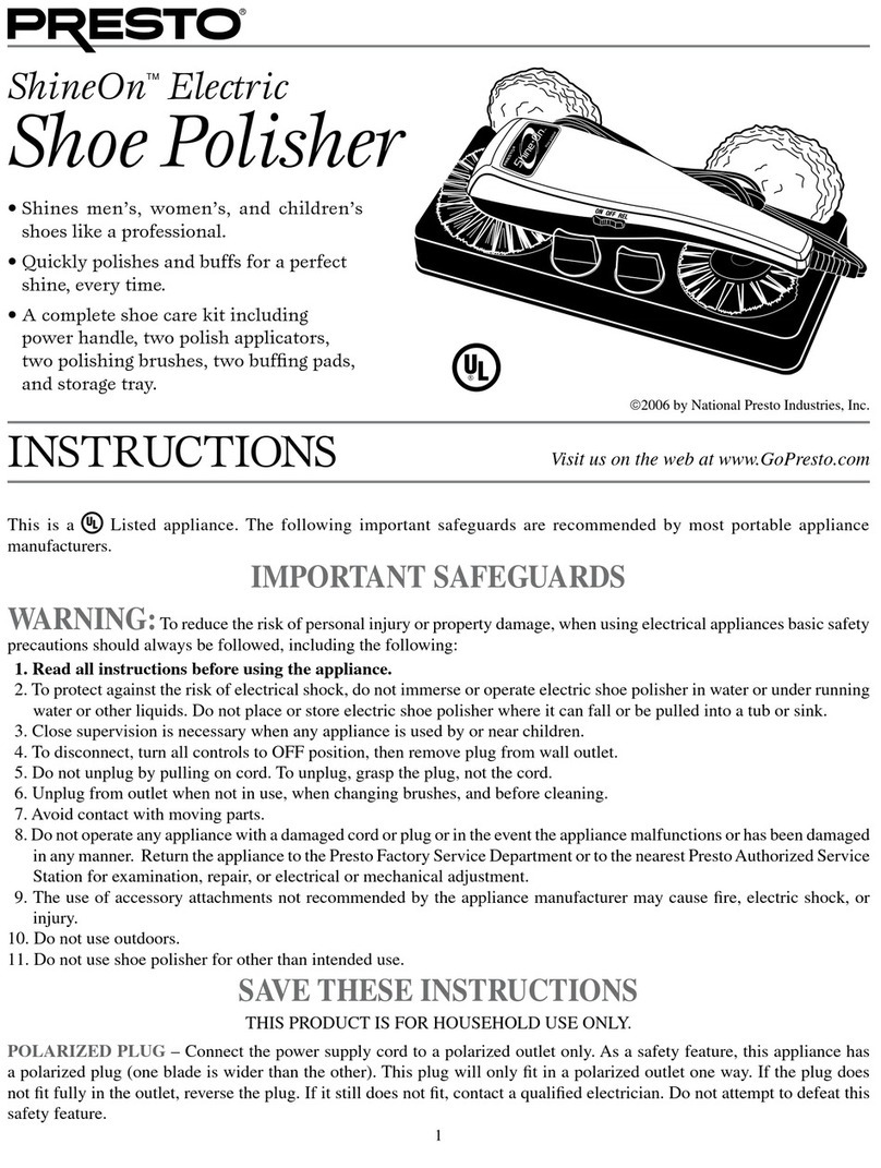 Presto ShineOn 8702 instructions