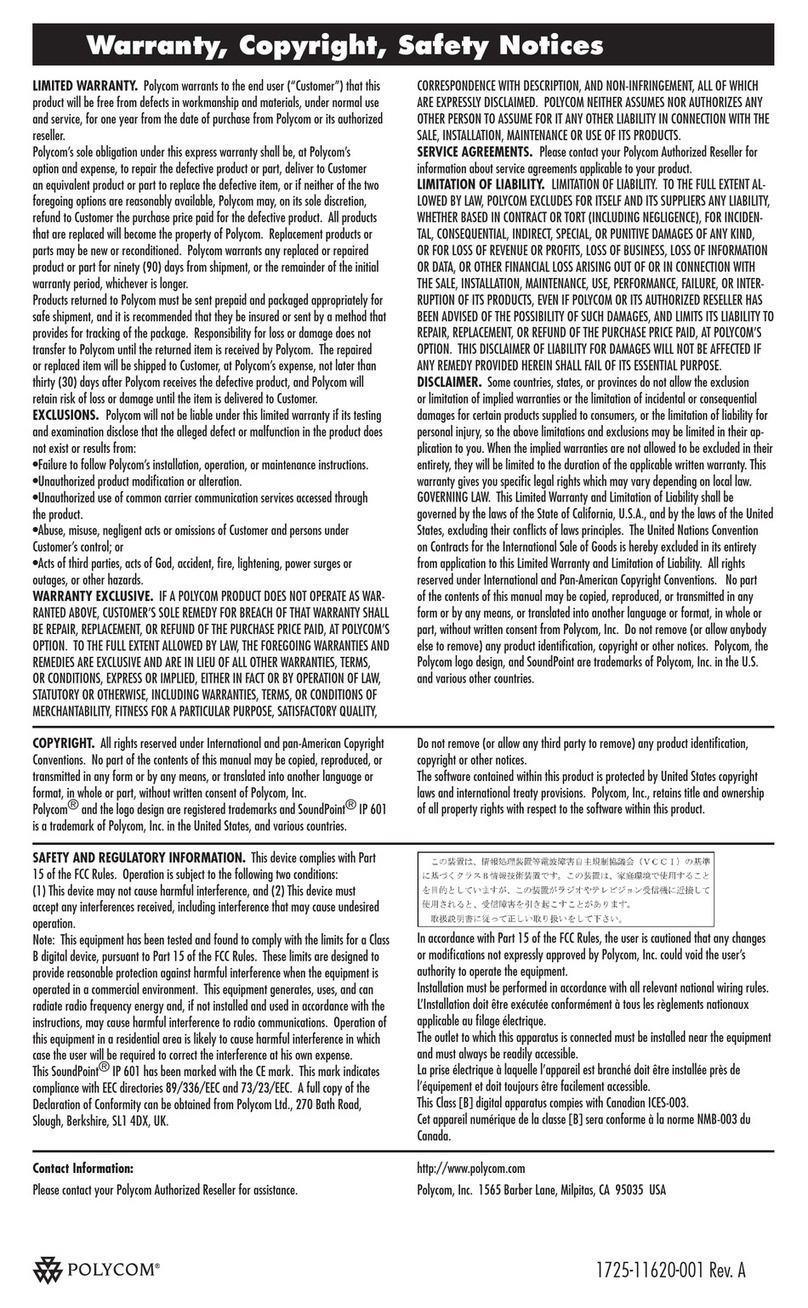 Polycom 2200-11631-001 User manual