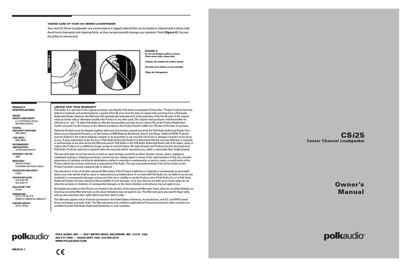 Polk Audio CSi25 owner's manual