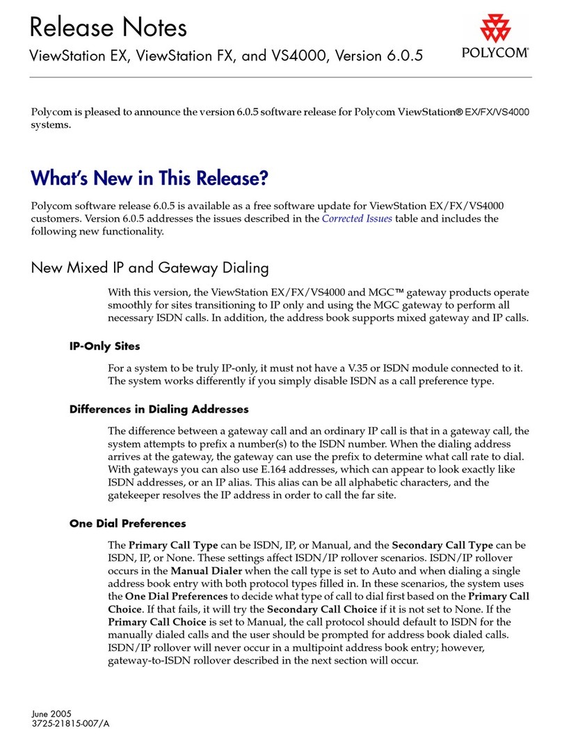 Polycom VIEWSTATION EX release note