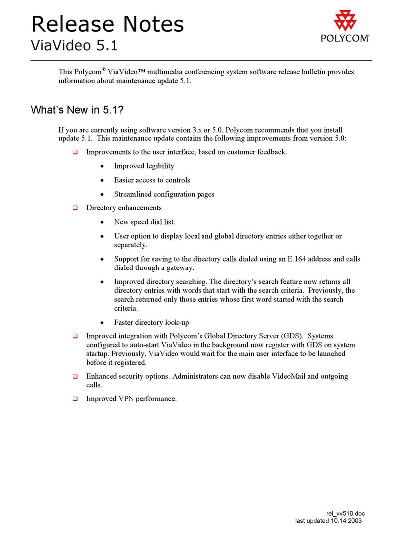 Polycom ViaVideoII release note