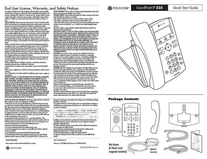Polycom SoundPoint IP 335 quick start guide