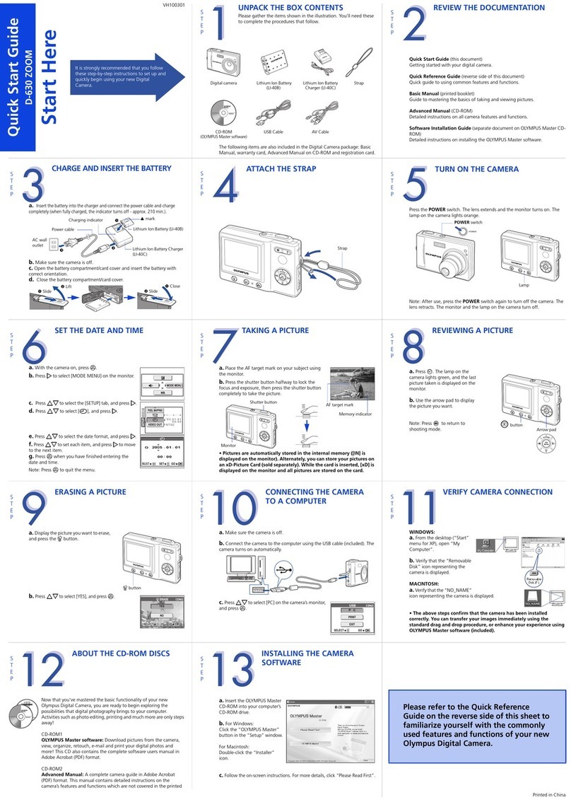 Olympus D630 - CAMEDIA D 630 Zoom Digital Camera User manual