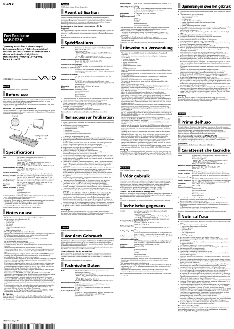 Sony VAIO VGP-PRZ10 User manual
