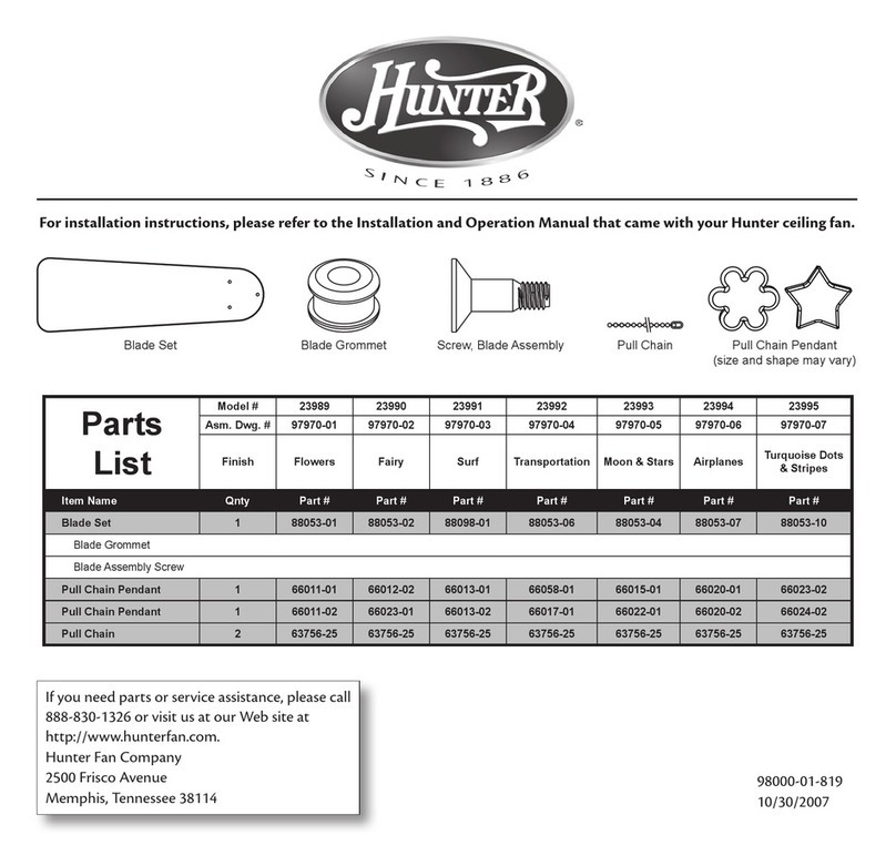 Hunter 25692 User manual