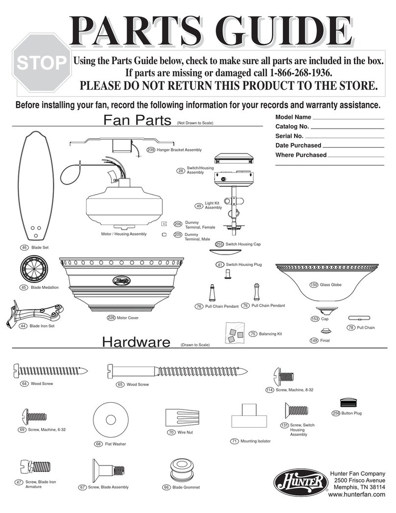 Hunter 27792 Parts guide