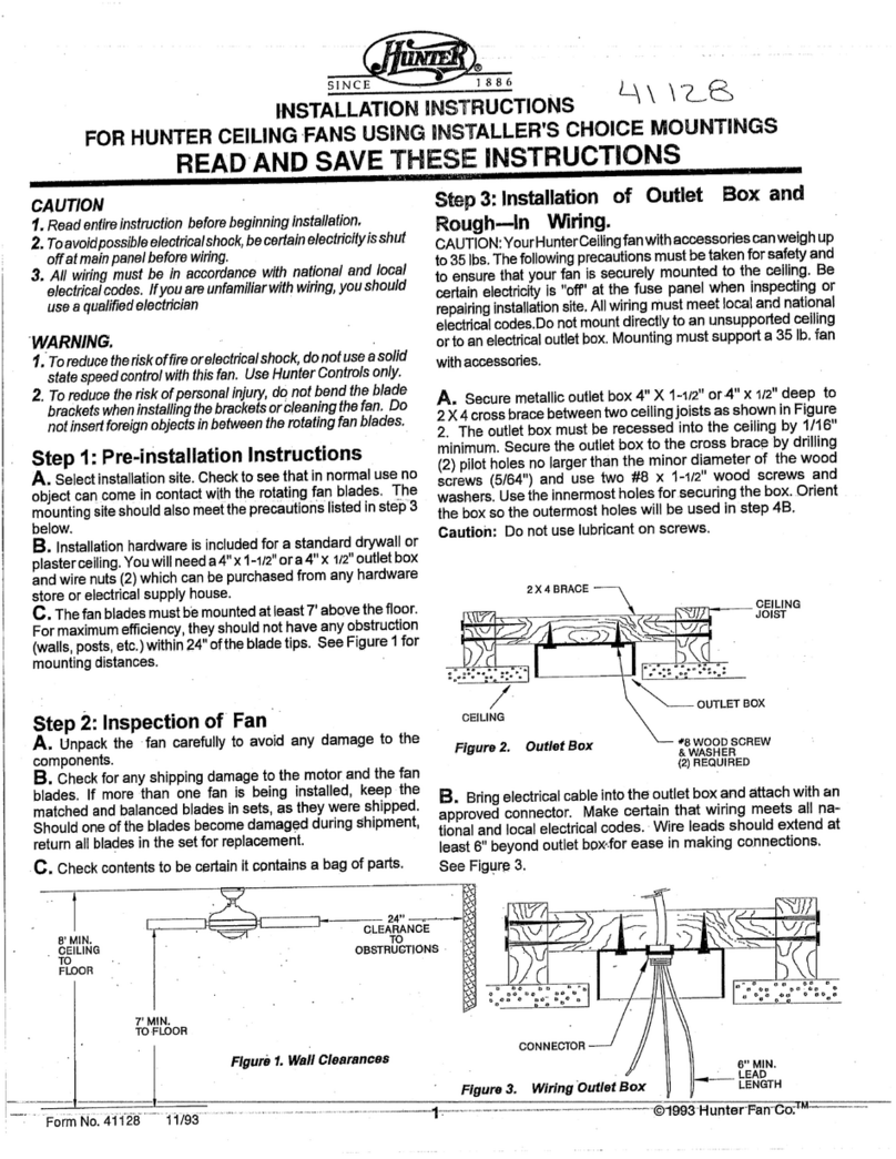 Hunter 25866 installation instructions