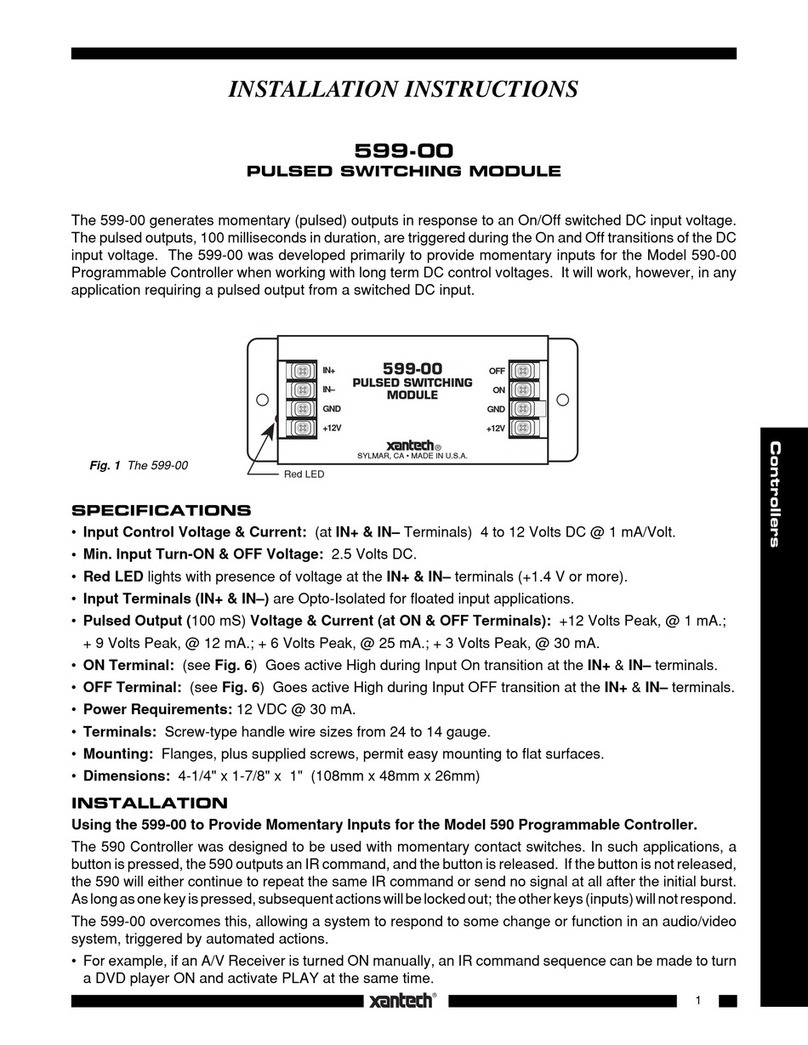 Xantech 599-00 User manual Xantech 599-00 User manual