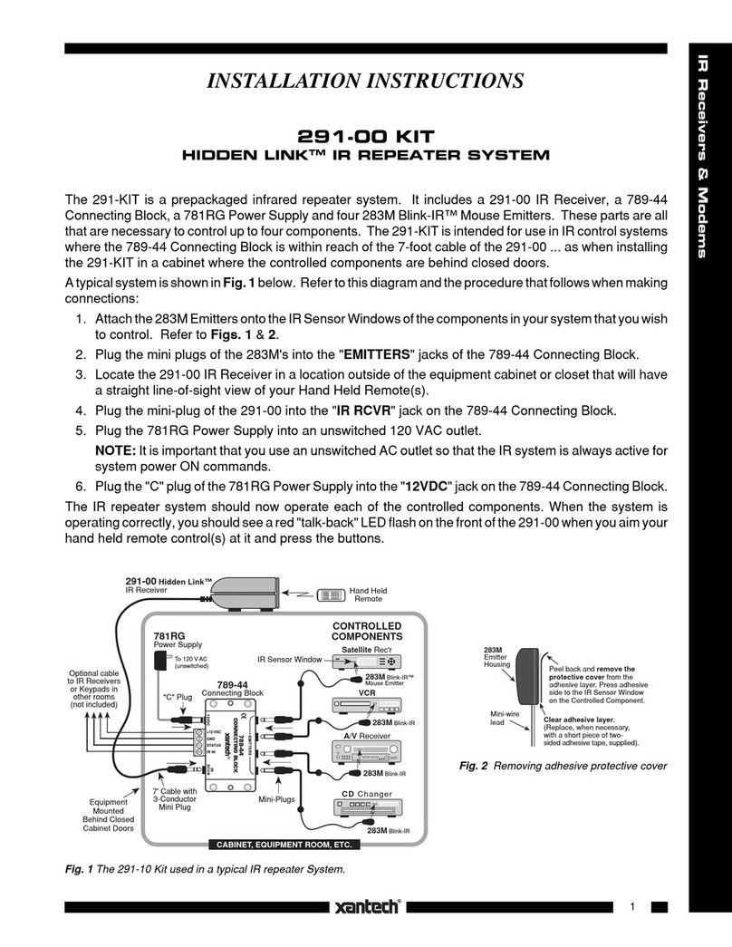 Xantech 291-00 KIT installation instructions