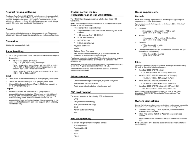 Xerox DocuColor 2060 Reference guide