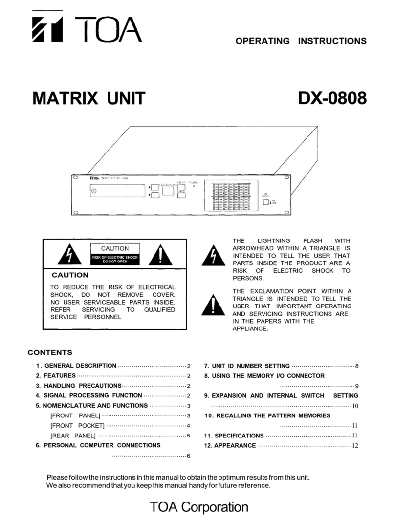 Toa DX-0808 operating instructions