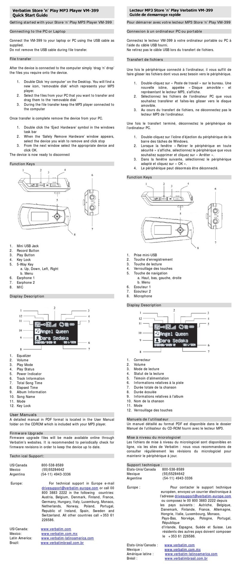 Verbatim Store 'n' Play VM-01 User manual