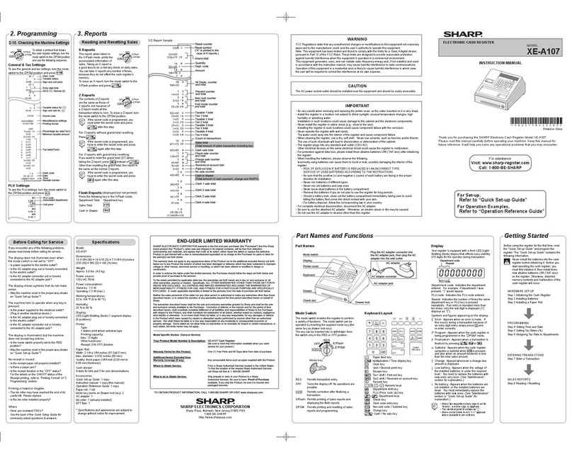 Sharp XE-A107 User manual