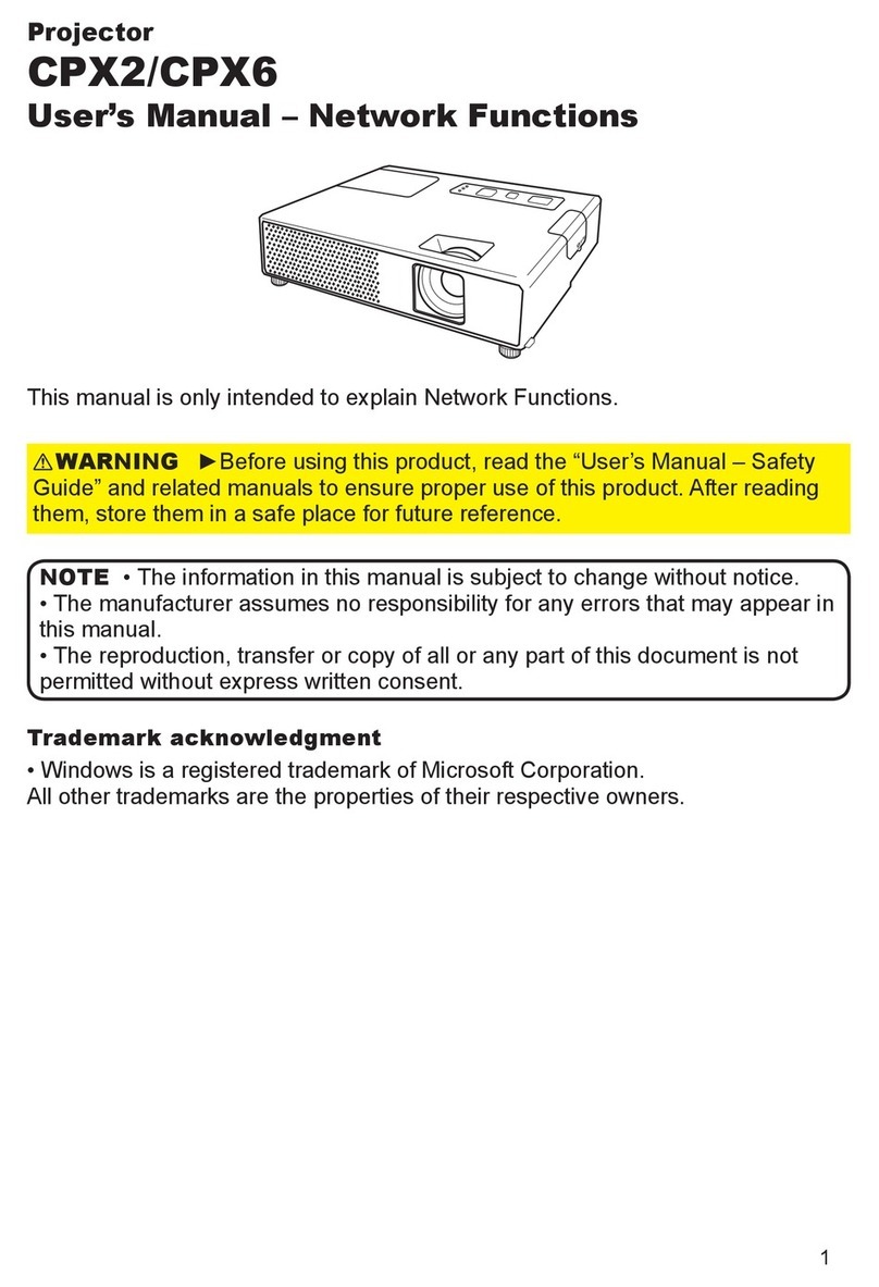 Hitachi CP-X2 - XGA LCD Projector User manual