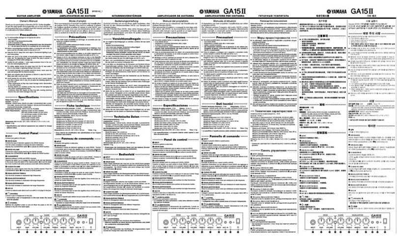Yamaha GA15II owner's manual