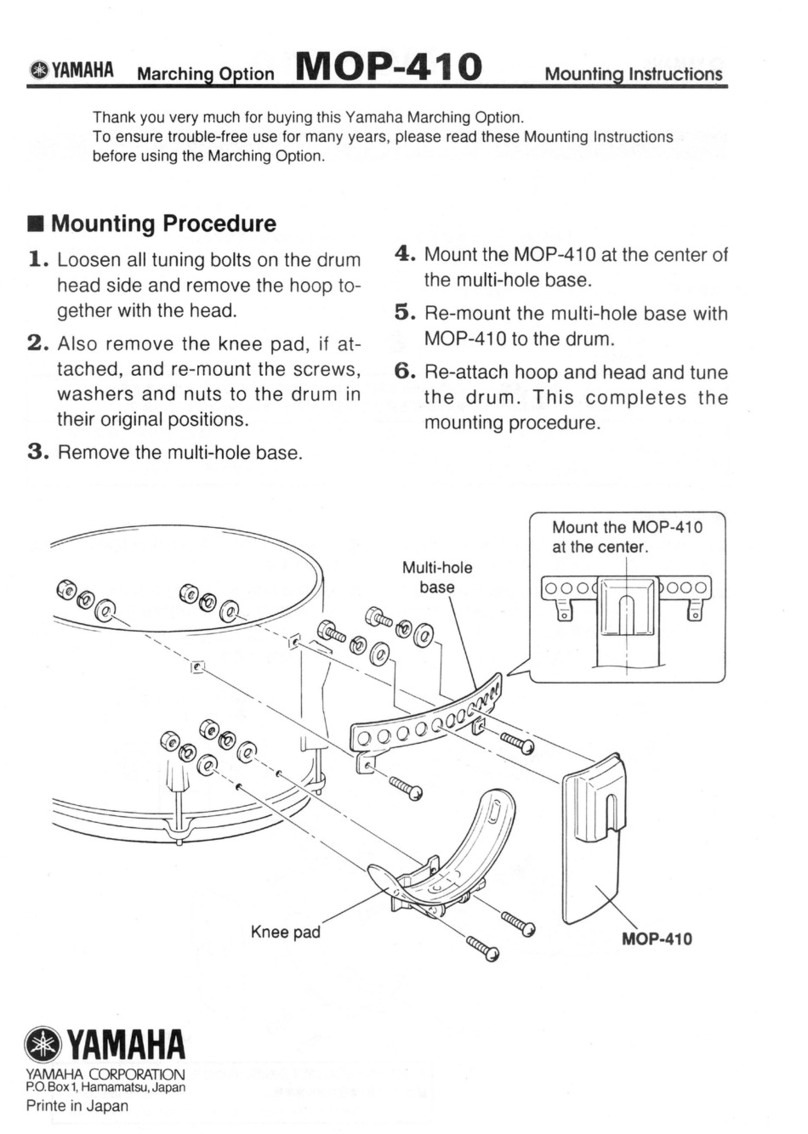 Yamaha MOP-410 Mounting instructions