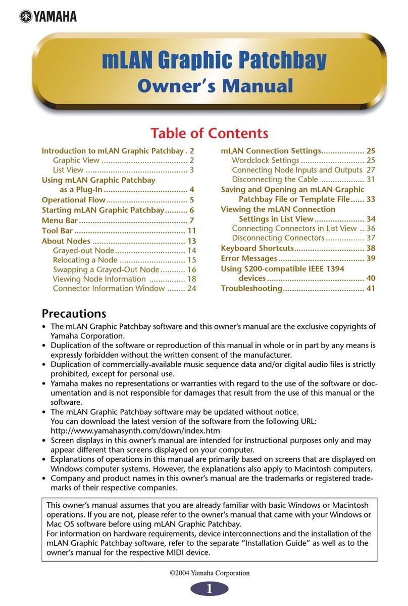Yamaha mLAN Driver User manual