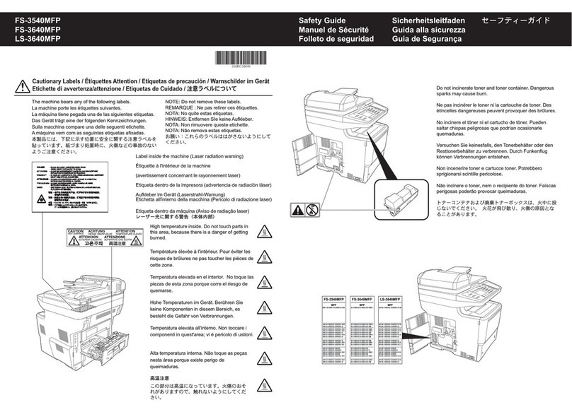 Kyocera ECOSYS FS-3540MFP Safety guide