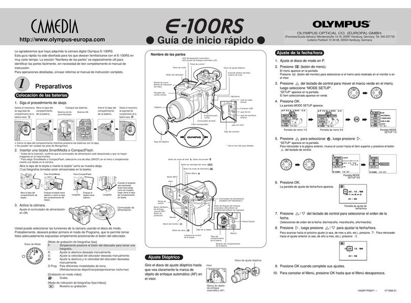 Olympus CAMEDIA E-100 RS Parts list manual Olympus CAMEDIA E-100 RS Parts list manual