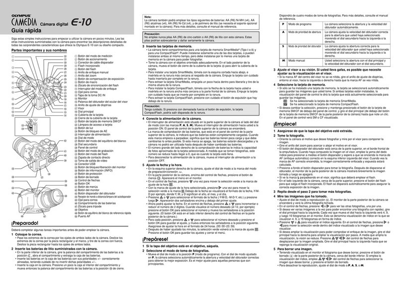 Olympus E10 - CAMEDIA E 10 Digital Camera SLR User manual