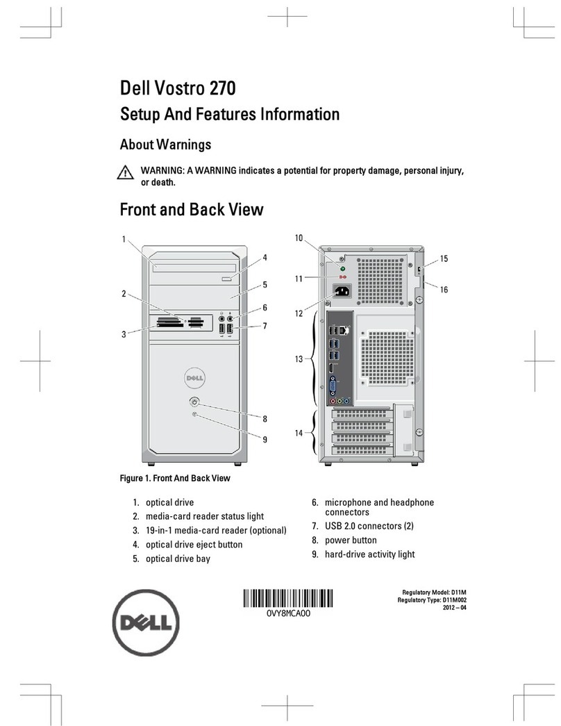 Dell Vostro 270 Owner's manual