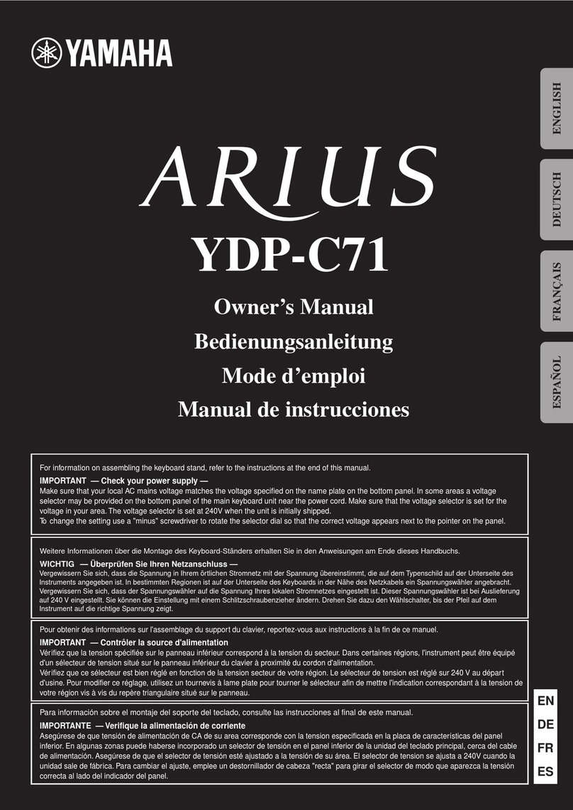 Yamaha Arius YDP-C71 User manual Yamaha Arius YDP-C71 User manual