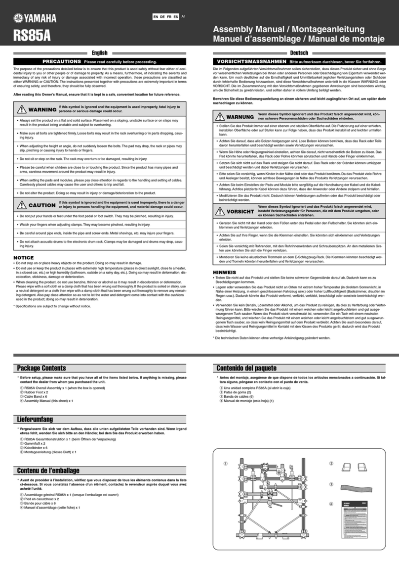 Yamaha RS85A Assembly manual