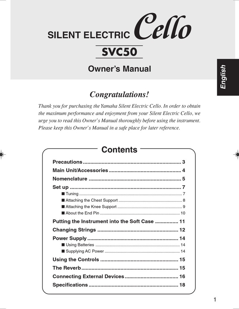 Yamaha SILENT ELECTRIC Cello SVC50 User manual