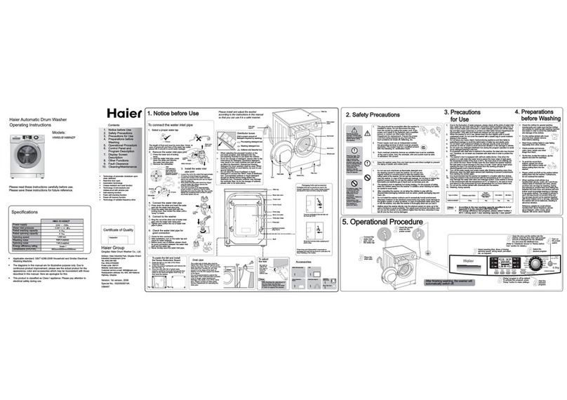 Haier HW85-B1486NZP User manual Haier HW85-B1486NZP User manual