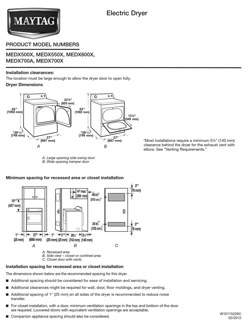 Maytag MEDX500X User instructions