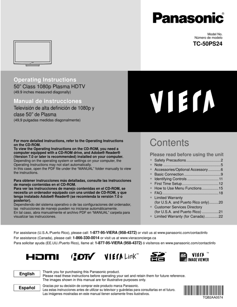 Panasonic Viera TC-50PS24 Setup guide