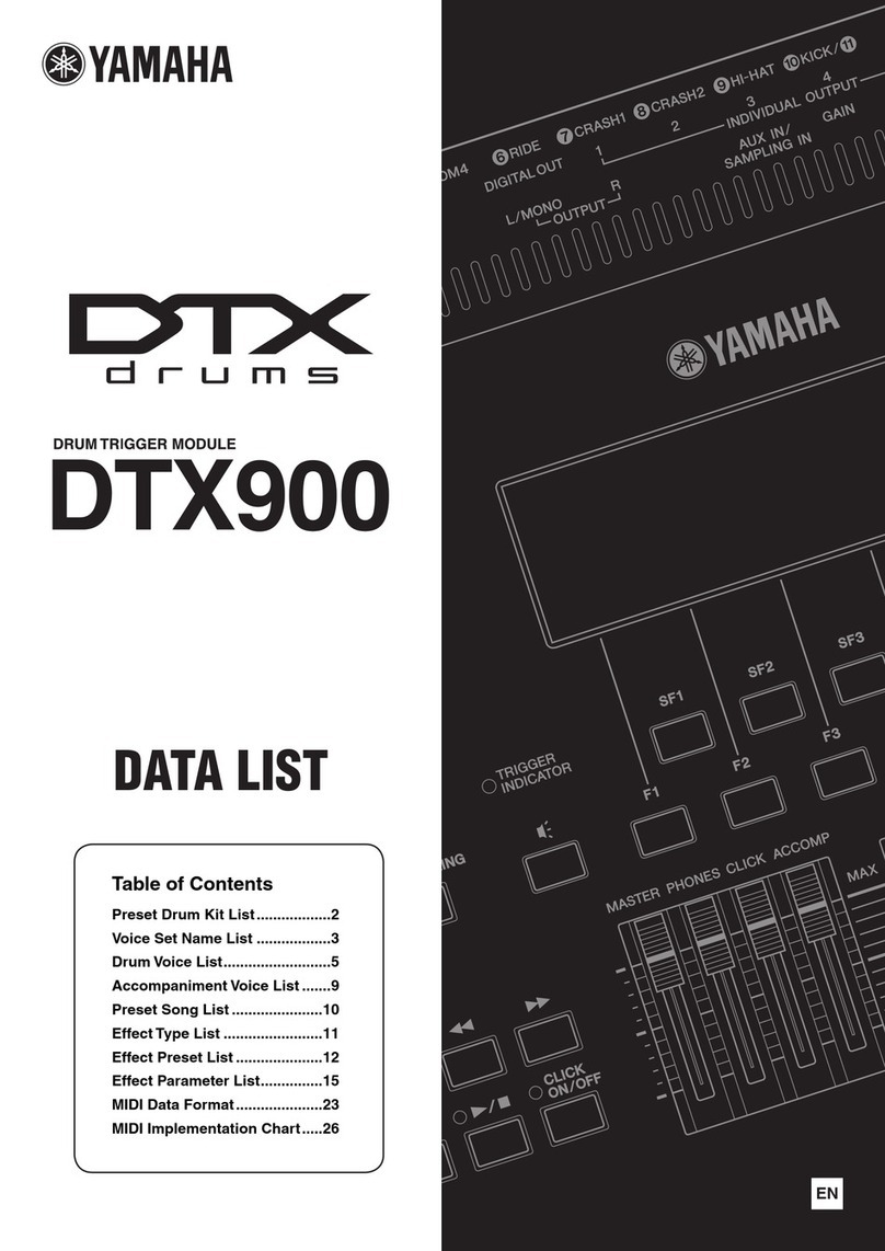 Yamaha DTX900 Data list