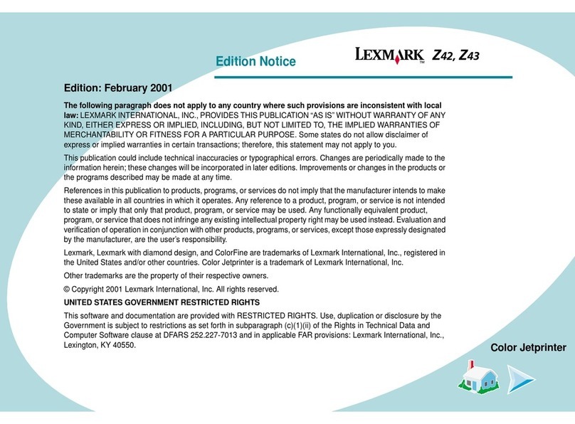 Lexmark Z43 - Z43 Color InkJet Printer User manual