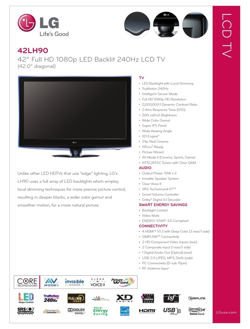 LG 42LH90 -  - 42" LCD TV User manual