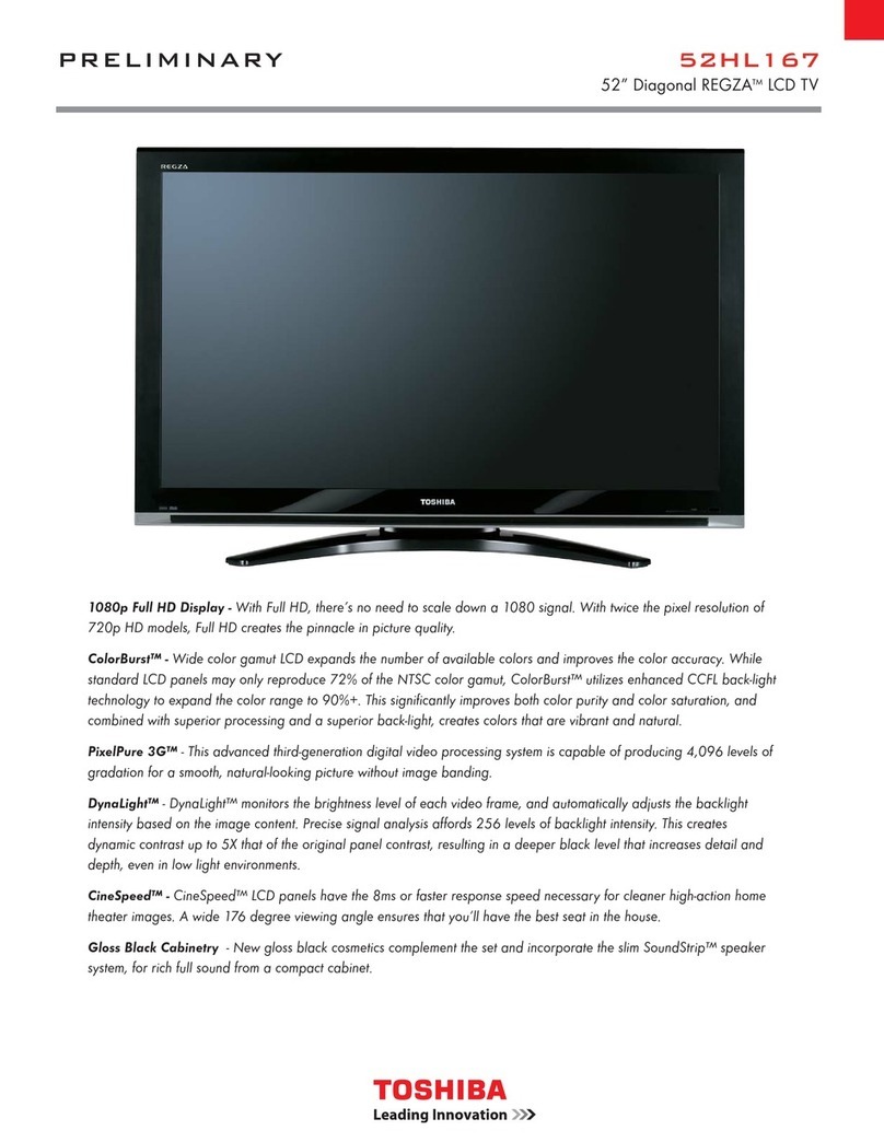 Toshiba 52HL167 - 52" LCD TV User manual
