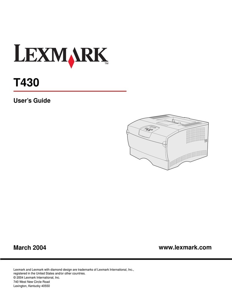 Lexmark 26H0122 - T 430d B/W Laser Printer User manual Lexmark 26H0122 - T 430d B/W Laser Printer User manual