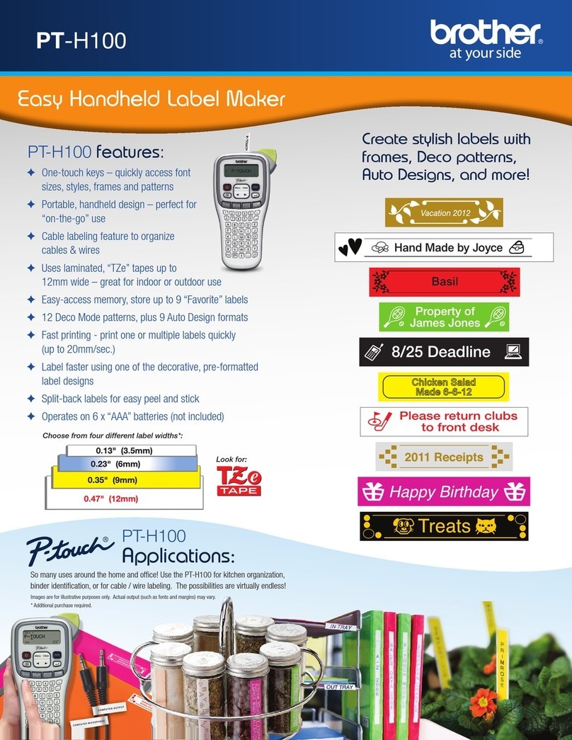 Brother P-Touch PT-H100 Features
