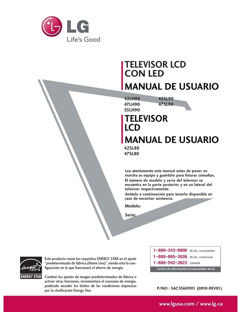 LG 42SL90 -  - 42" LCD TV Instruction Manual