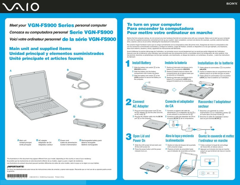 Sony VAIO VGN-FS980 User manual