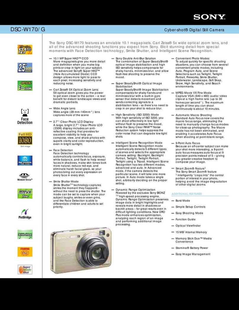 Sony DSC-W170/G Specifications