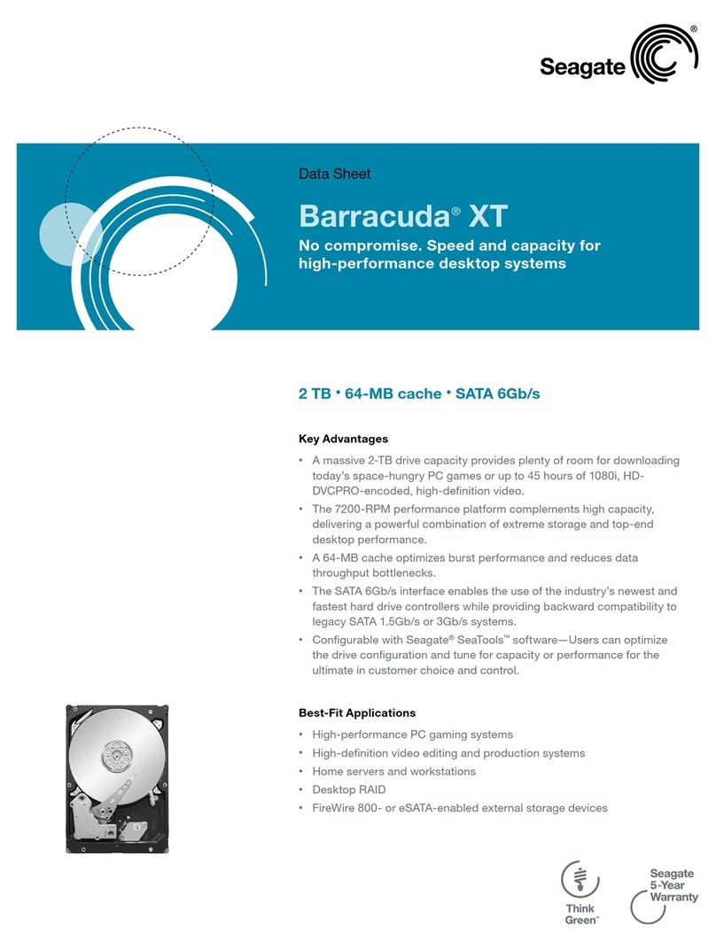 Seagate ST32000641AS - Barracuda XT 2 TB Hard Drive User manual