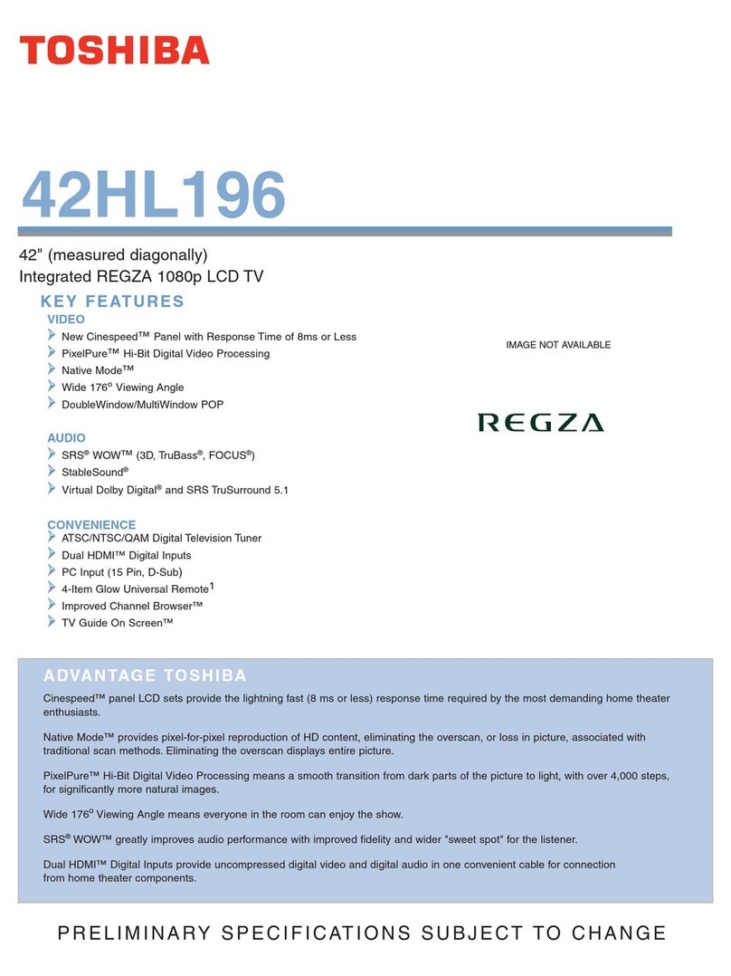 Toshiba 42HL196 - 42" LCD TV User manual