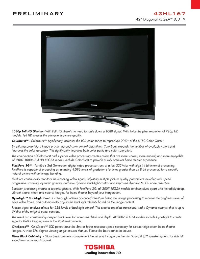 Toshiba 42HL167 - 42" LCD TV User manual