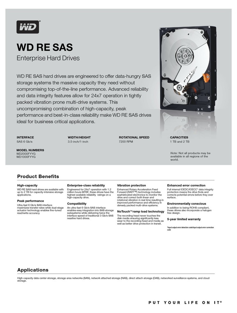Western Digital WD1000FYYG - RE SAS Installation instructions