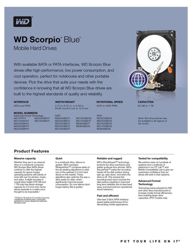 Western Digital Scorpio WD3200BPVT Installation instructions