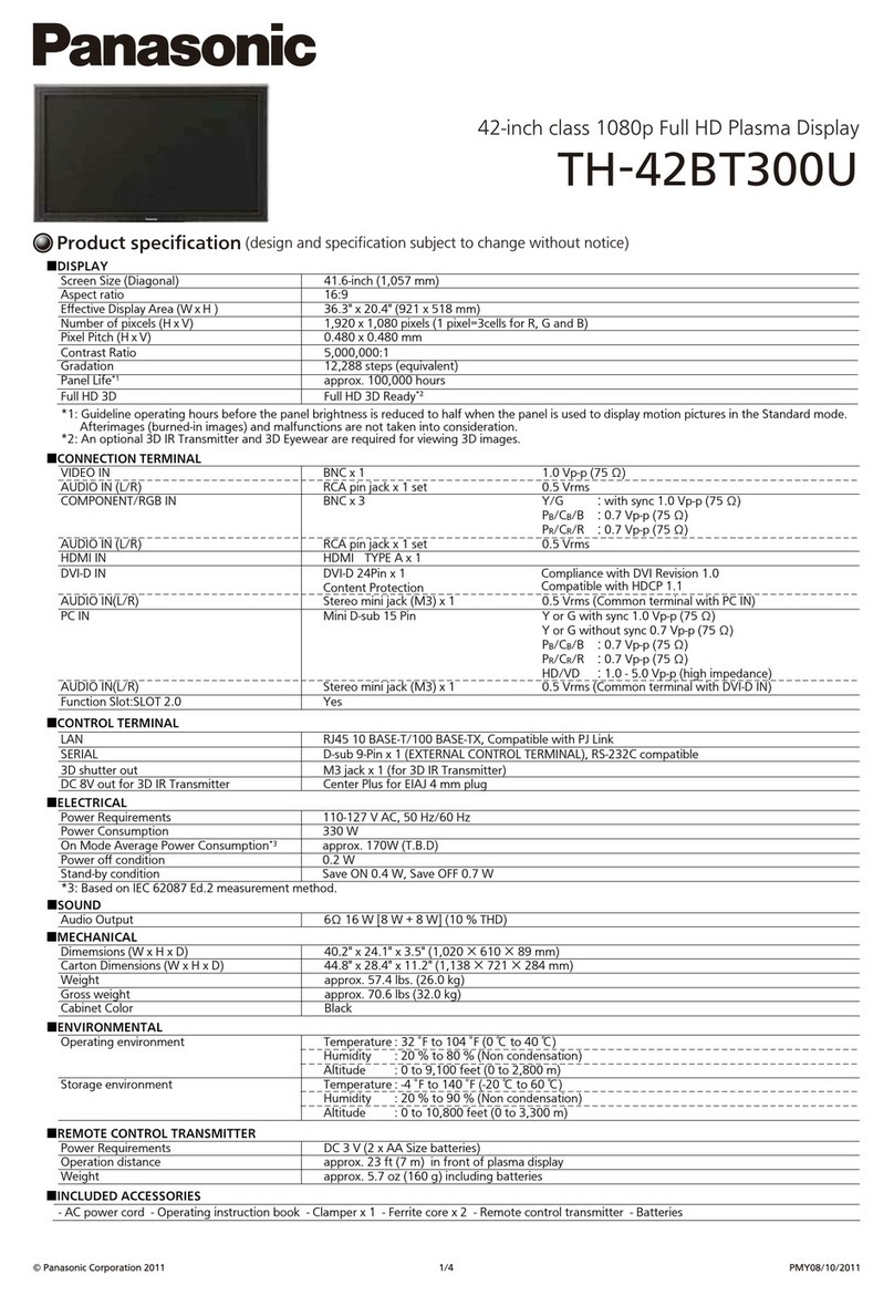 Panasonic TH-42BT300U User manual