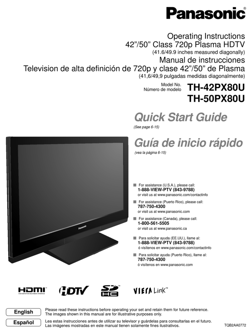 Panasonic TH 50PX80U - 50" Plasma TV User manual