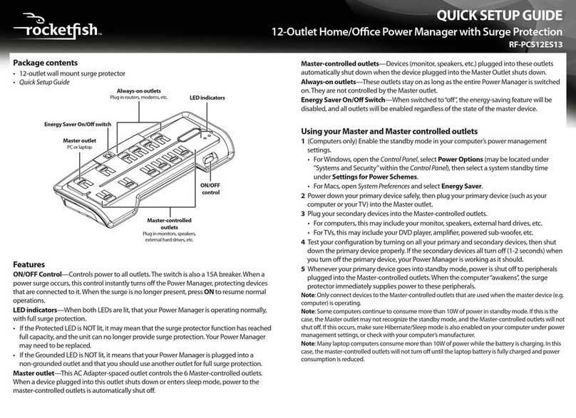 Rocket Fish RF-PCS12ES13 Quick setup guide