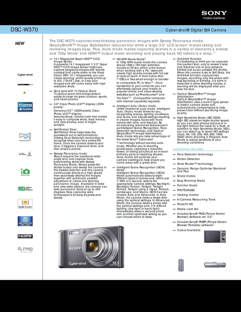 Sony DSC-W370CSD Specifications
