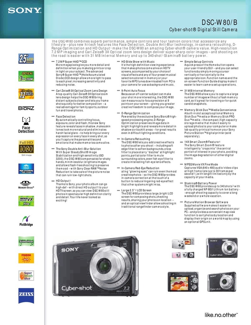 Sony Cyber-shot DSCW80B User manual Sony Cyber-shot DSCW80B User manual